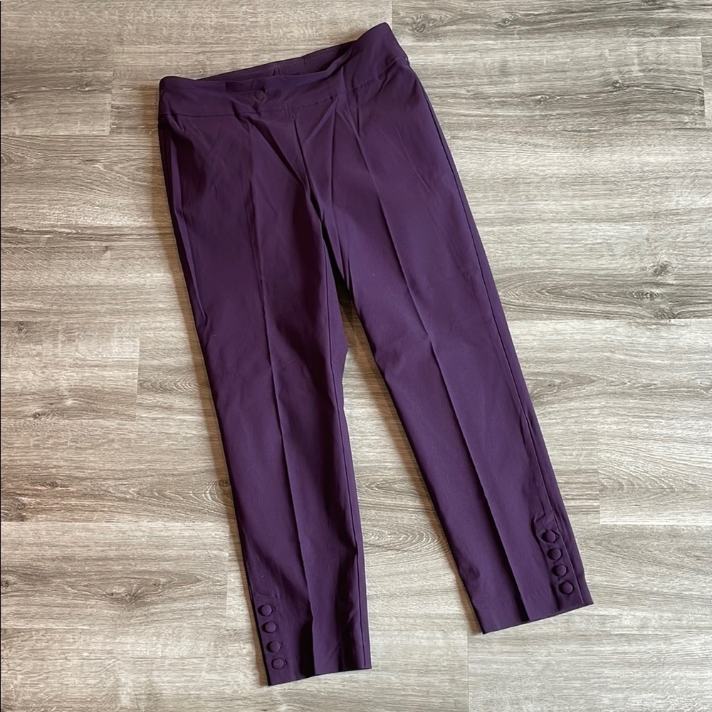 Roz & Ali Purple Button-Detail Pants